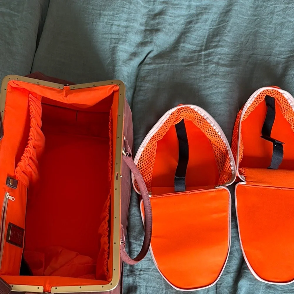 Brown Cork Leather bag Trolala laflore paris packing cubes and luggage adapter - Picture 10 of 14